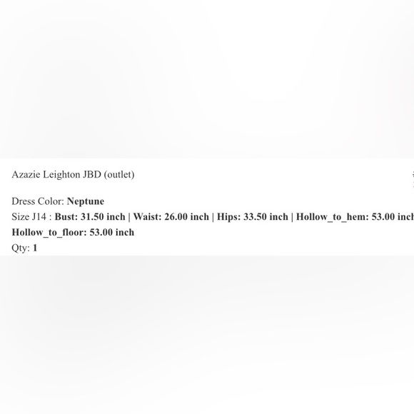 NWT- Azazie Leighton JBD (Size J14)- Color: Neptune - Picture 13 of 13